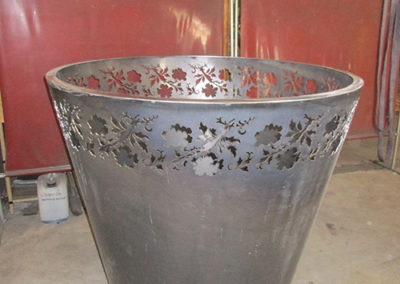 Le pot de fleur corten